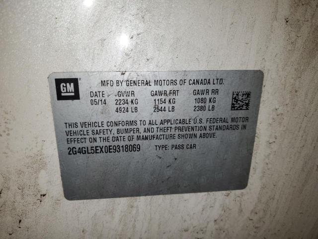 2G4GL5EX0E9318069 - 2014 BUICK REGAL 白色 照片 12