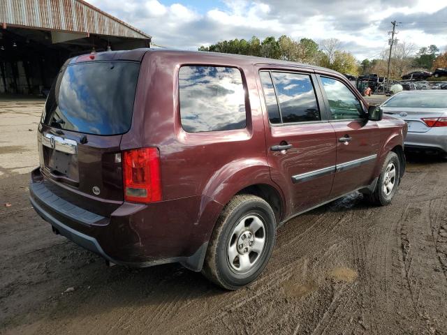 5FNYF3H2XAB016055 - 2010 HONDA PILOT LX BURGUNDY photo 3