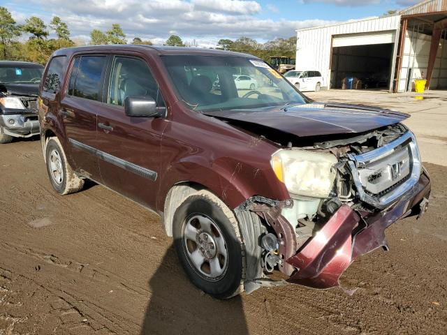 5FNYF3H2XAB016055 - 2010 HONDA PILOT LX BURGUNDY photo 4