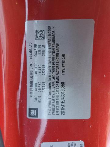 2G1FJ1EJ4C9169858 - 2012 CHEVROLET CAMARO SS RED photo 12