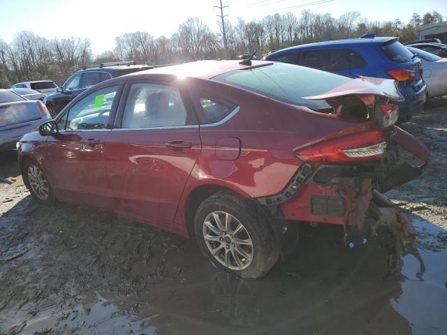 3FA6P0G77HR110439 - 2017 FORD FUSION S RED photo 2