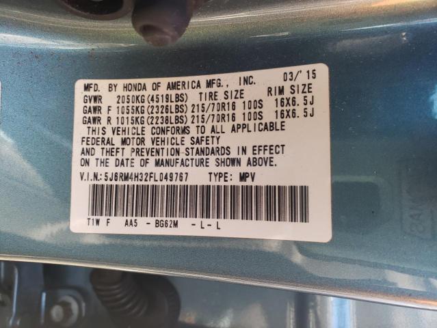 5J6RM4H32FL049767 - 2015 HONDA CR-V LX GREEN photo 12