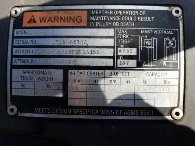 AT18B05702 - 2002 CATERPILLAR FORKLIFT  photo 10