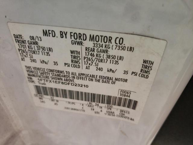 1FTFX1EF8DFD23210 - 2013 FORD F150 SUPER CAB WHITE photo 12