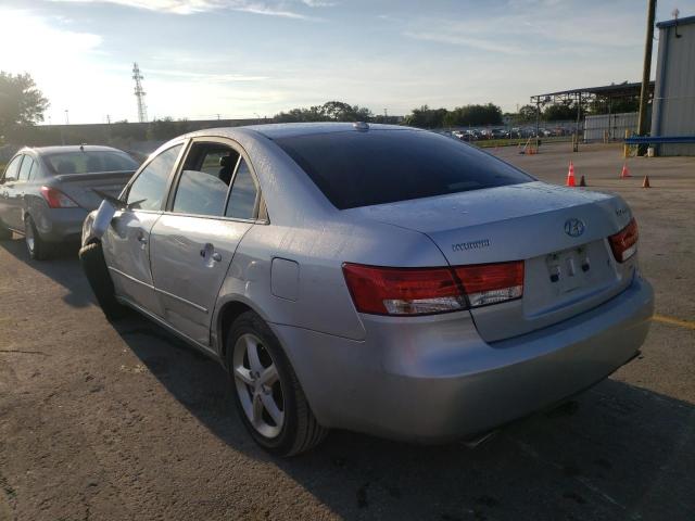 5NPET46F87H296317 - 2007 HYUNDAI SONATA GL SILVER photo 3