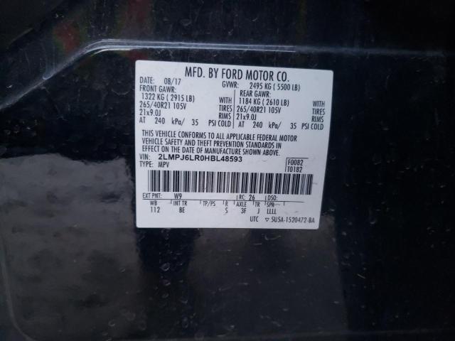 2LMPJ6LR0HBL48593 - 2017 LINCOLN MKX RESERVE أسود صورة 13