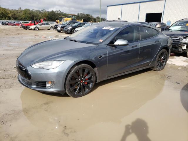 5YJSA1H14EFP28471 - 2014 TESLA MODEL S Մոխրագույն լուսանկար 1