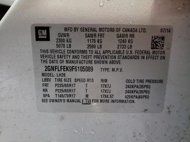 2GNFLFEK9F6105089 - 2015 CHEVROLET EQUINOX LT SILVER photo 14