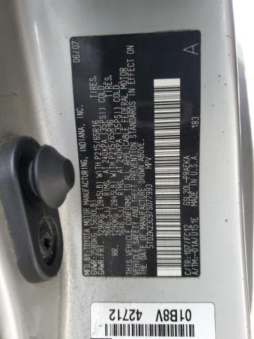 5TDZK23C97S077993 - 2007 TOYOTA SIENNA CE SILVER photo 12