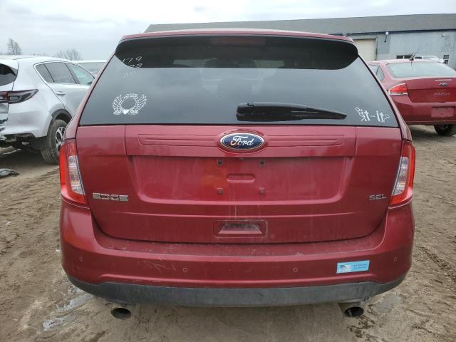 2FMDK3JC2EBA42645 - 2014 FORD EDGE SEL BURGUNDY photo 6