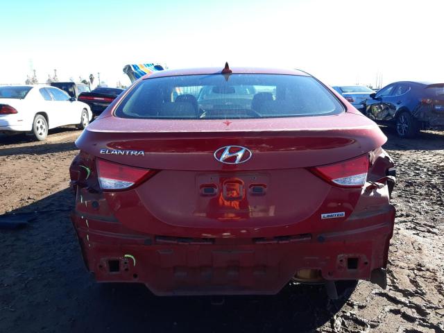 KMHDH4AE2DU560883 - 2013 HYUNDAI ELANTRA GLS RED photo 6