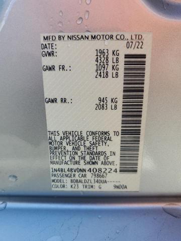 1N4BL4BV0NN408224 - 2022 NISSAN ALTIMA S SILVER photo 13