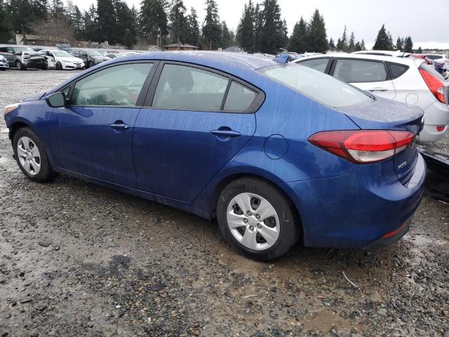 3KPFK4A74HE115579 - 2017 KIA FORTE LX BLUE photo 2