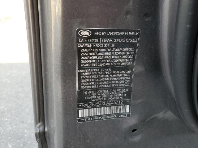 SALSF254X6A945712 - 2006 LAND ROVER RANGE ROVE HSE GRAY photo 14