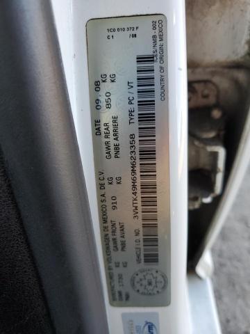 3VWTK49M69M623358 - 2009 VOLKSWAGEN CITY JETTA WHITE photo 12