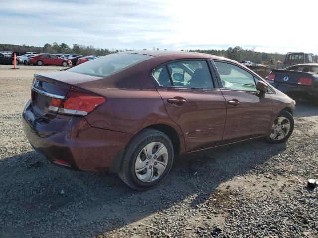 2HGFB2F52EH509191 - 2014 HONDA CIVIC LX BURGUNDY photo 3