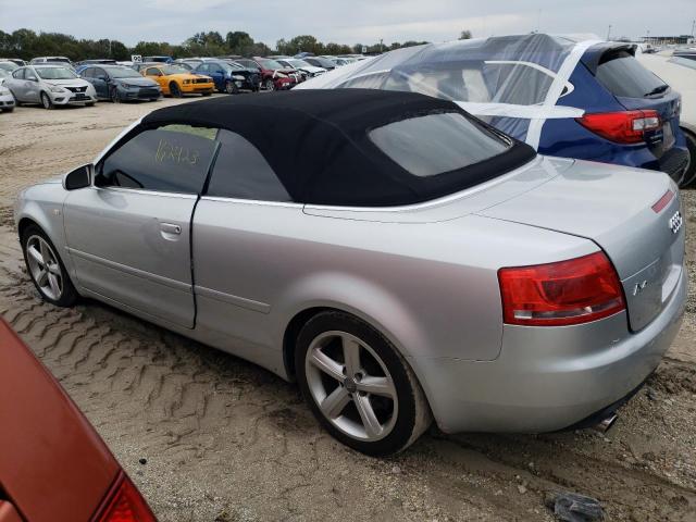 WAUDH48H78K007357 - 2008 AUDI A4 3.2 CABRIOLET QUATTRO SILVER photo 2