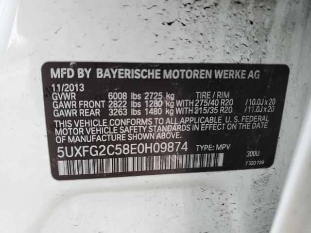 5UXFG2C58E0H09874 - 2014 BMW X6 XDRIVE35I WHITE photo 14