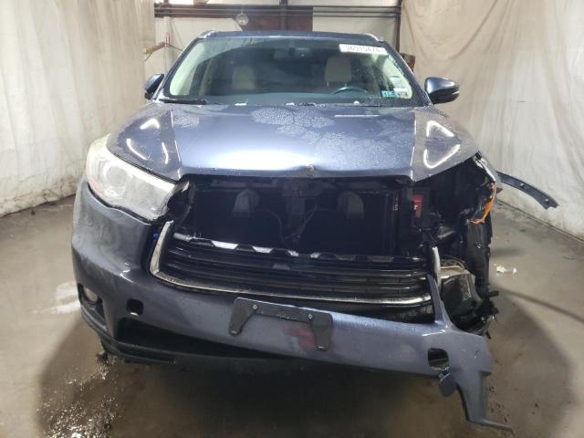 5TDJKRFH2FS146700 - 2015 TOYOTA HIGHLANDER XLE BLUE photo 5