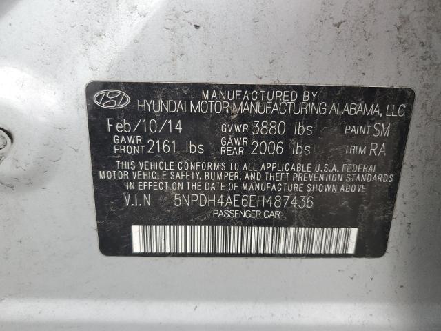 5NPDH4AE6EH487436 - 2014 HYUNDAI ELANTRA SE SILVER photo 12