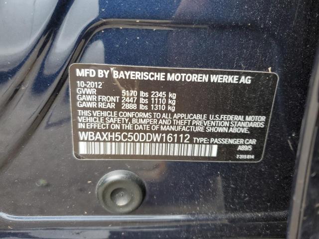 WBAXH5C50DDW16112 - 2013 BMW 528 XI BLUE photo 12