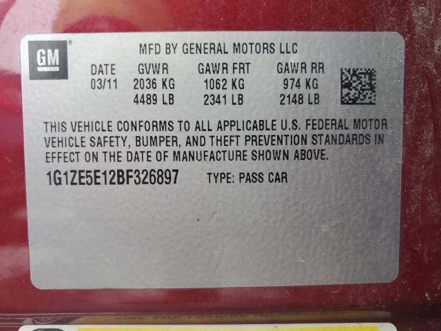 1G1ZE5E12BF326897 - 2011 CHEVROLET MALIBU LTZ MAROON photo 12