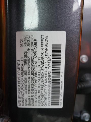 5FNYF7H54MB009673 - 2021 HONDA PASSPORT EXL 灰色 照片 13