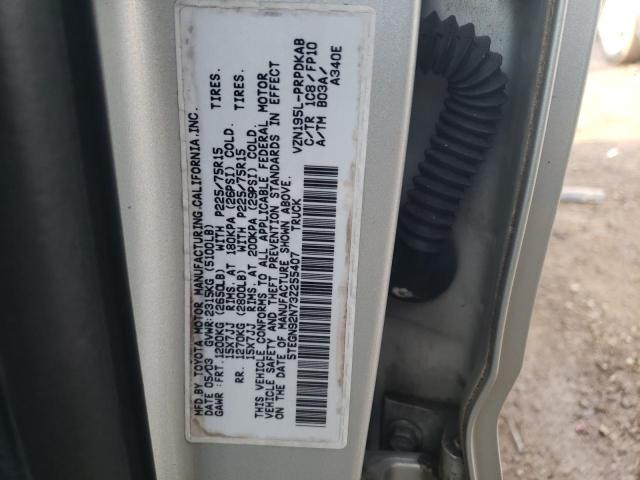 5TEGN92N73Z255407 - 2003 TOYOTA TACOMA DOUBLE CAB PRERUNNER SILVER photo 12