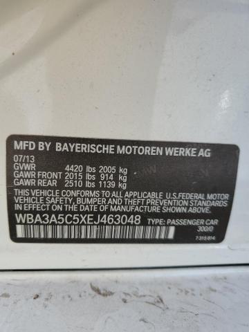 WBA3A5C5XEJ463048 - 2014 BMW 328 I WHITE photo 12