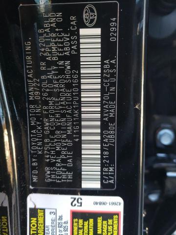 4T1G11AK1PU101662 - 2023 TOYOTA CAMRY SE NIGHT SHADE BLACK photo 12