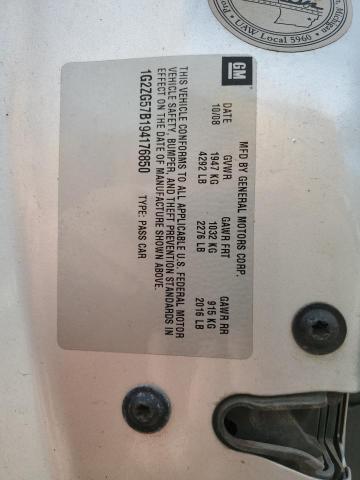 1G2ZG57B194176850 - 2009 PONTIAC G6 GRAY photo 12