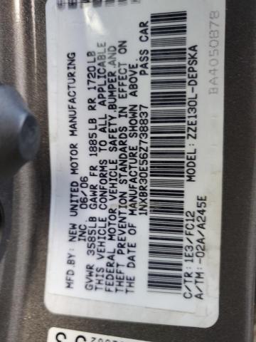 1NXBR30E56Z738837 - 2006 TOYOTA COROLLA CE GRAY photo 13