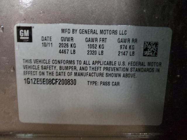 1G1ZE5E08CF200830 - 2012 CHEVROLET MALIBU LTZ თაფლისფერი ფოტო 12