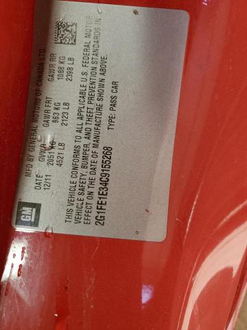 2G1FE1E34C9155268 - 2012 CHEVROLET CAMARO LS RED photo 12