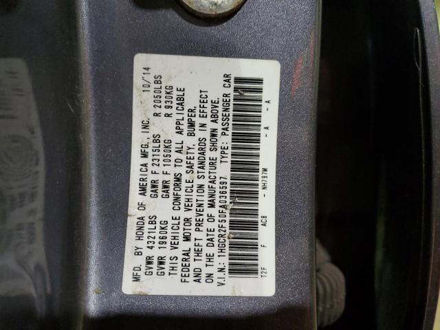 1HGCR2F50FA036597 - 2015 HONDA ACCORD SPORT GRAY photo 12