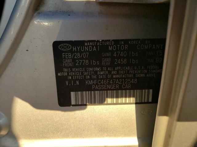 KMHFC46F47A212548 - 2007 HYUNDAI AZERA SE SILVER photo 13