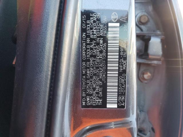 JTDKDTB31F1089036 - 2015 TOYOTA PRIUS C GRAY photo 12