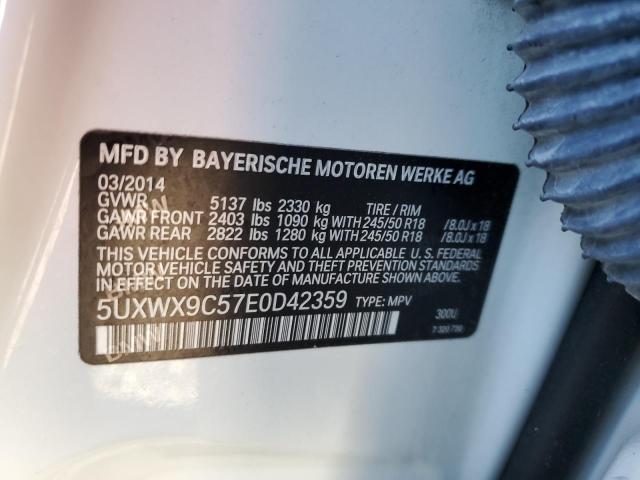 5UXWX9C57E0D42359 - 2014 BMW X3 XDRIVE28I WHITE photo 13