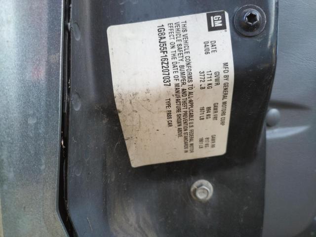 1G8AJ55F16Z207037 - 2006 SATURN ION LEVEL 2 GRAY photo 12