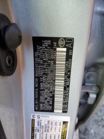 2T1BR32E18C869166 - 2008 TOYOTA COROLLA CE SILVER photo 12