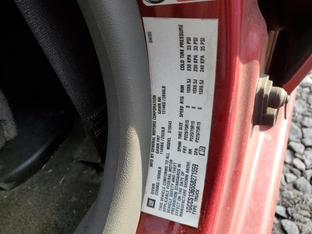 1GCCS136558271559 - 2005 CHEVROLET COLORADO MAROON photo 12