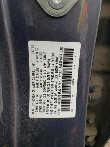 1HGCR2F89FA274782 - 2015 HONDA ACCORD EXL GRAY photo 12