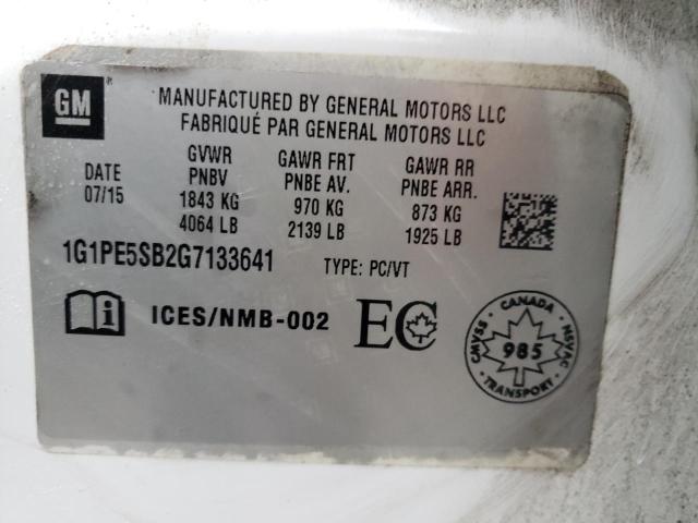 1G1PE5SB2G7133641 - 2016 CHEVROLET CRUZE LIMI LT WHITE photo 12