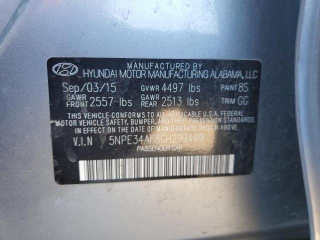 5NPE34AF8GH299449 - 2016 HYUNDAI SONATA SPORT SILVER photo 12