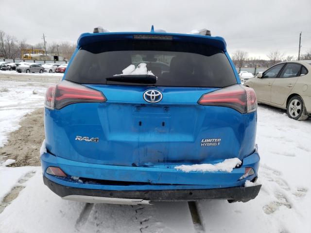 JTMDJREV1JD168196 - 2018 TOYOTA RAV4 HV LIMITED BLUE photo 6