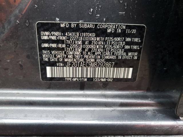 JF2GTAEC9M8292867 - 2021 SUBARU CROSSTREK PREMIUM 石墨色 照片 13