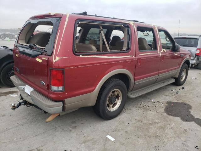 1FMNU42L9YEC61453 - 2000 FORD EXCURSION LIMITED RED photo 3