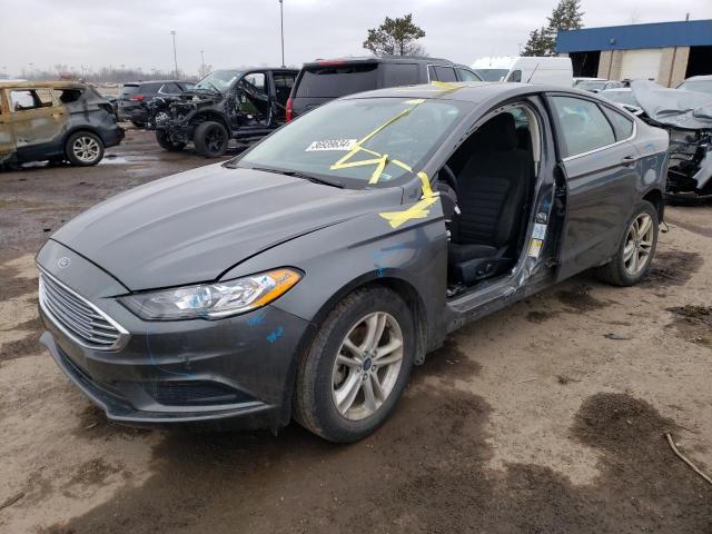 3FA6P0HD3JR280467 - 2018 FORD FUSION SE GRAY photo 1