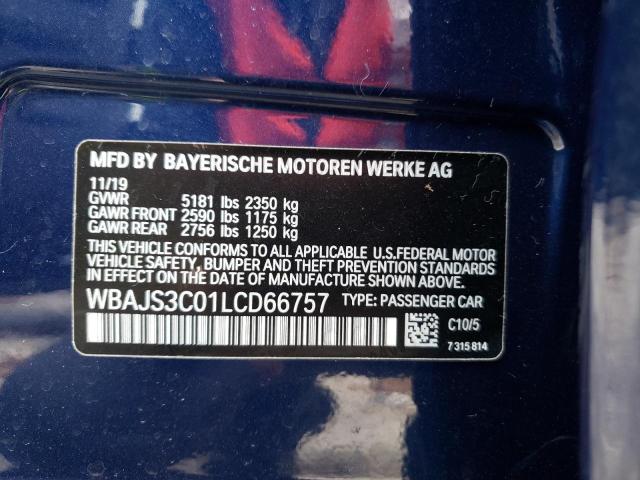 WBAJS3C01LCD66757 - 2020 BMW 540 XI BLUE photo 12