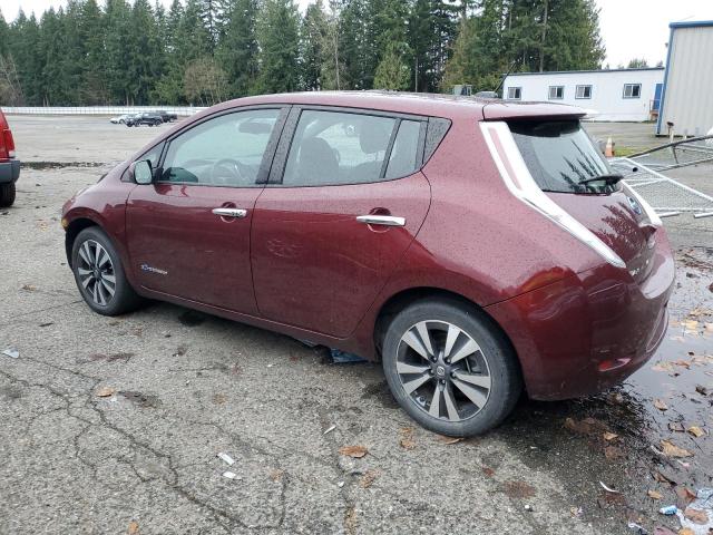 1N4BZ0CP6GC307260 - 2016 NISSAN LEAF SV MAROON photo 2